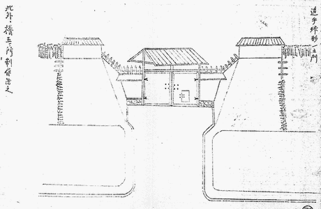 追手一の門絵図